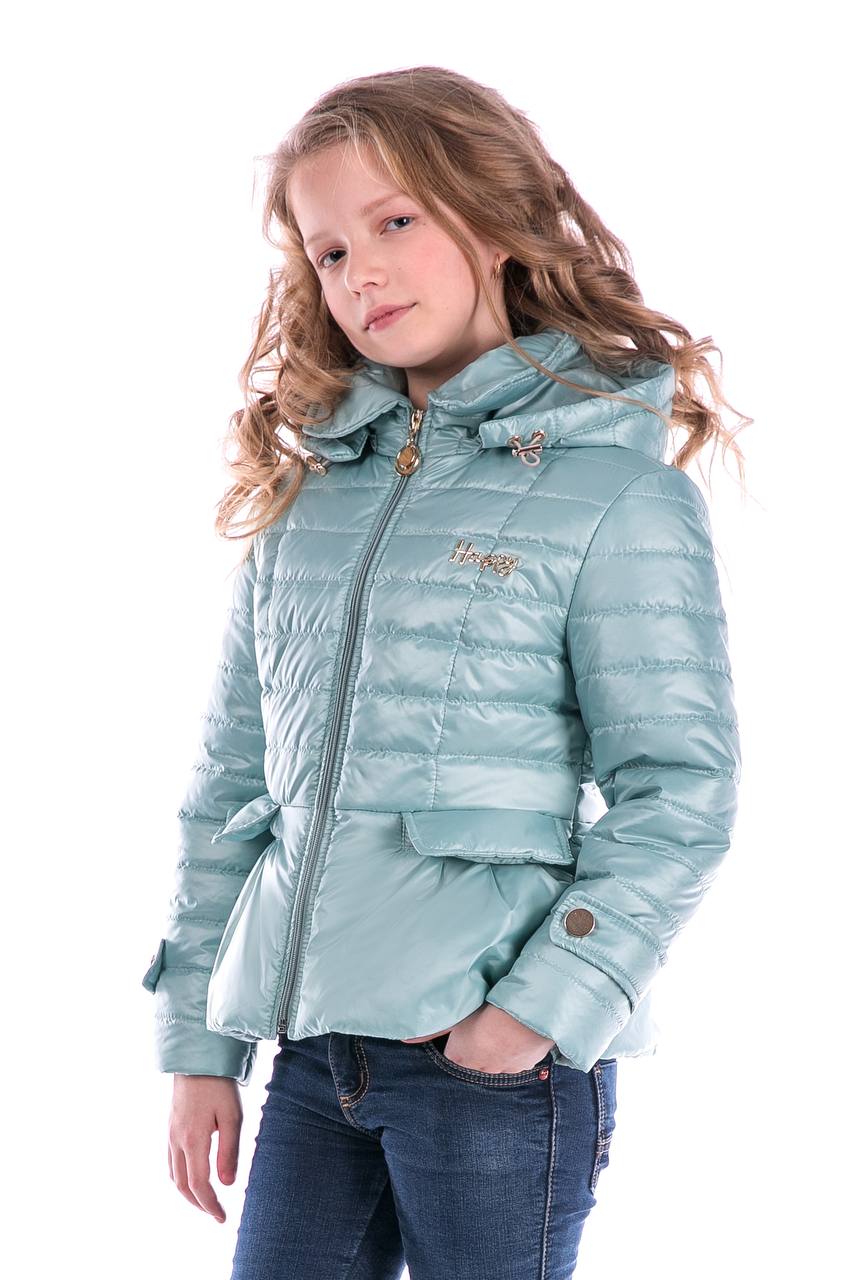 Куртка Happy, мятная, съёмный капюшон