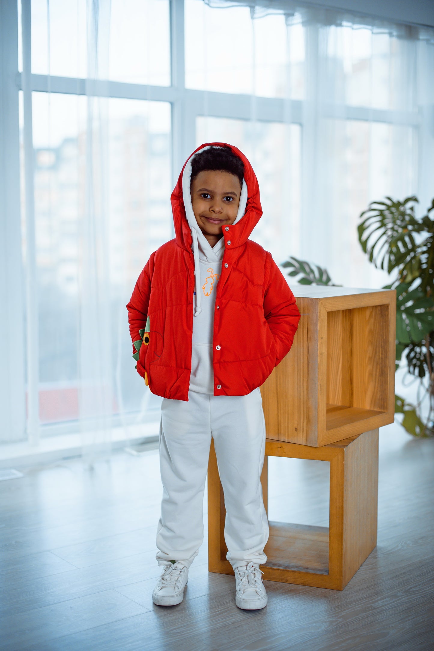 Transformer Jacke ⇄ Weste – Drache Rot | Zabavka