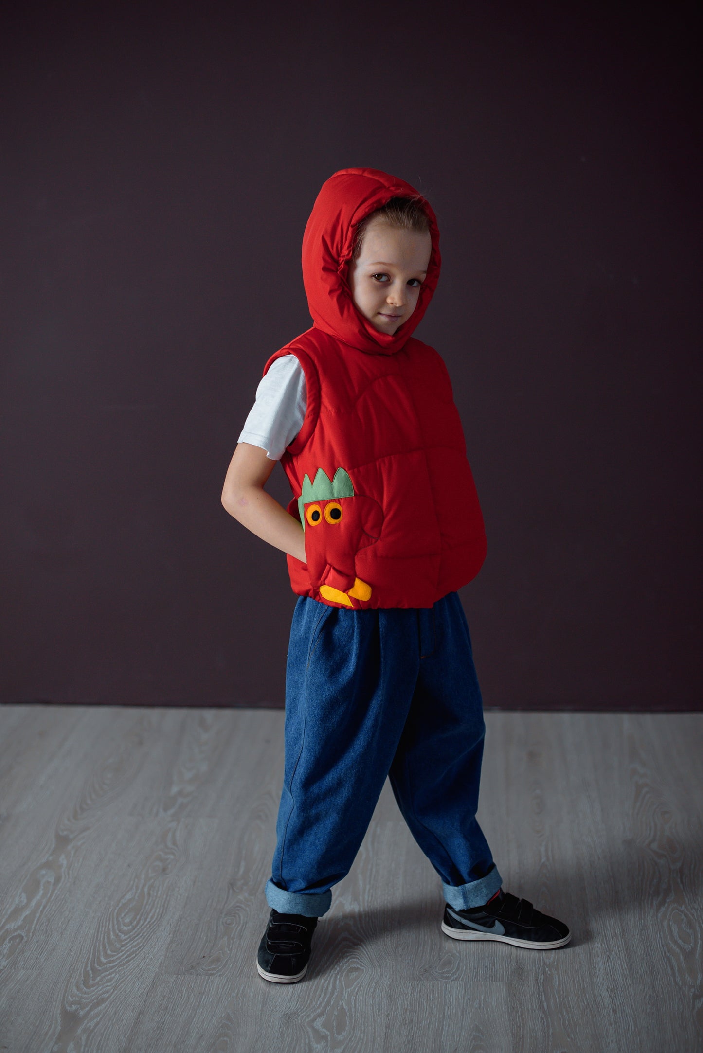 Transformer Jacke ⇄ Weste – Drache Rot | Zabavka