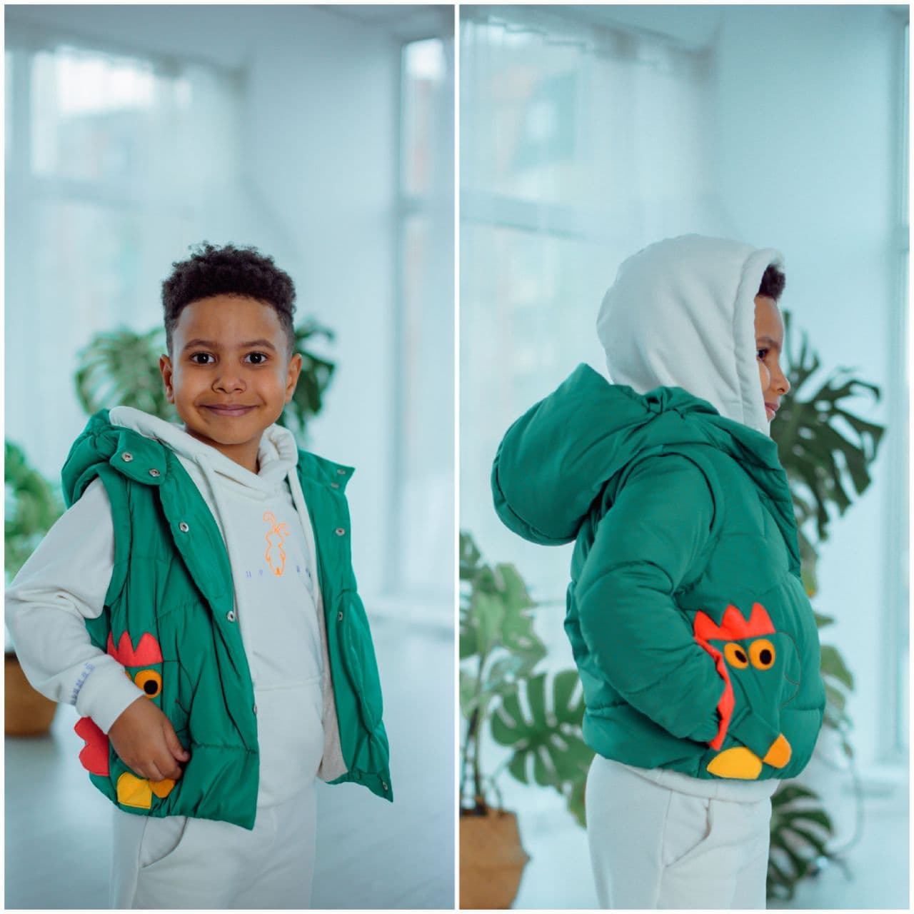 Transformer Jacke ⇄ Weste – Drache Grün | Zabavka