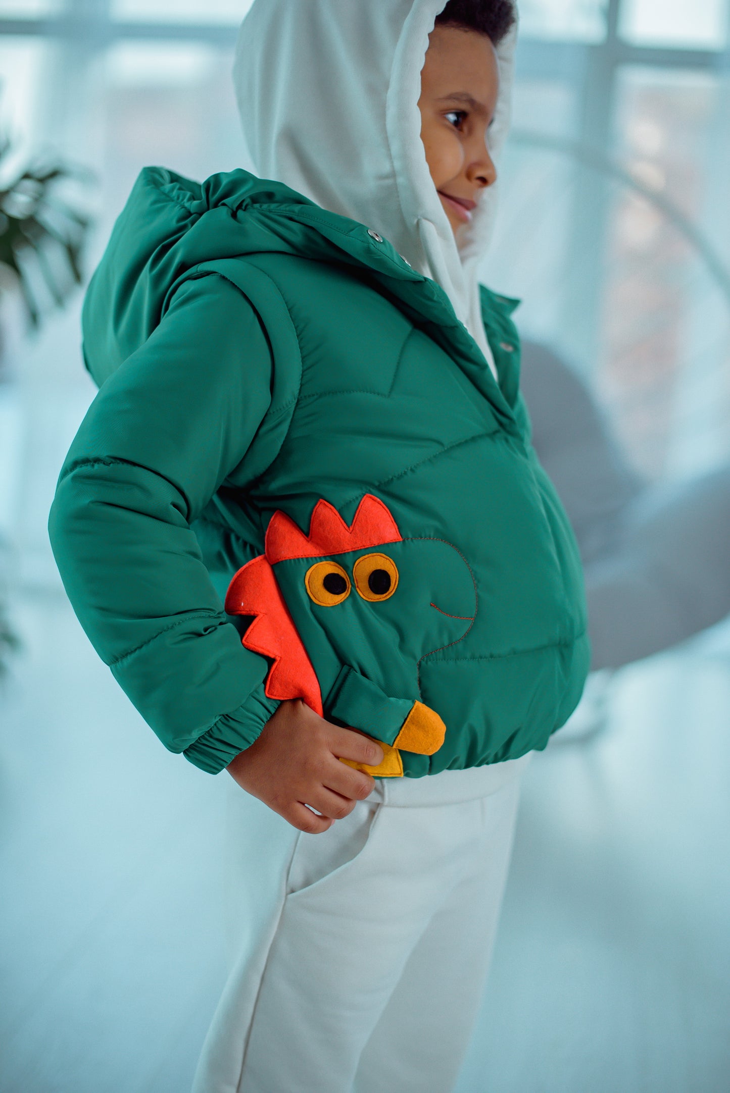 Transformer Jacke ⇄ Weste – Drache Grün | Zabavka