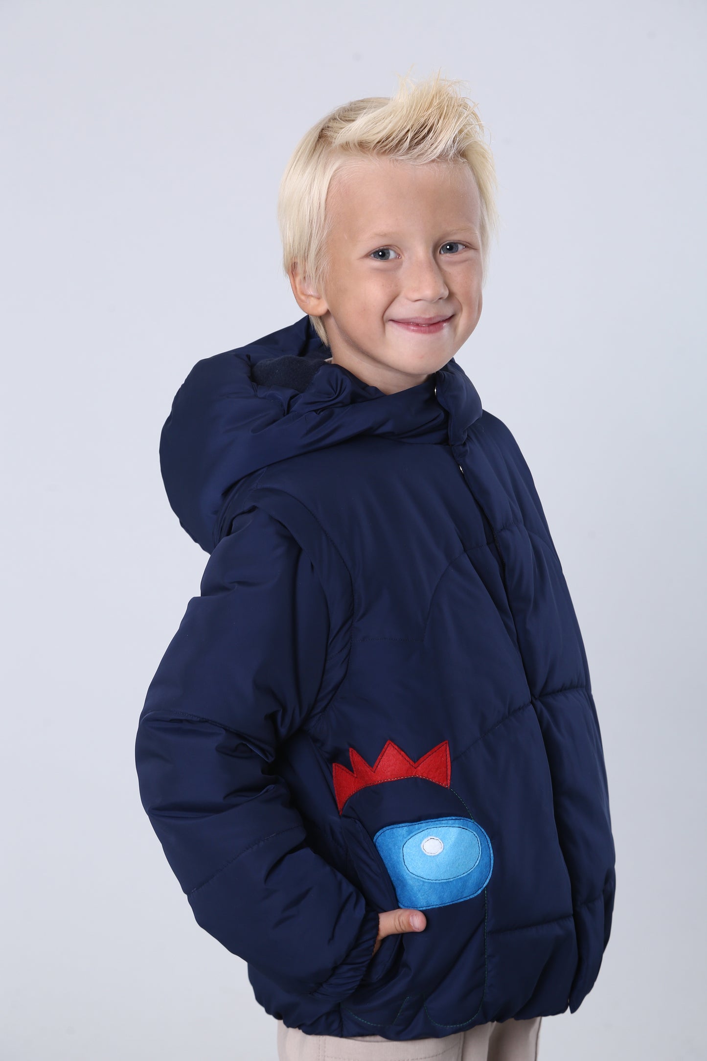 Transformer Jacke ⇄ Weste – Drache Blau | Zabavka
