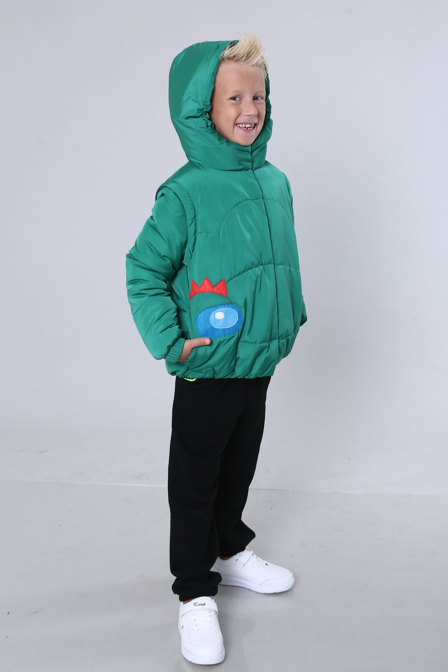 Transformer Jacke ⇄ Weste – Drache Grün | Zabavka