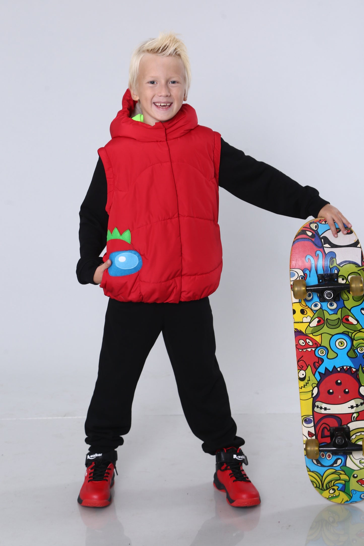 Transformer Jacke ⇄ Weste – Drache Rot | Zabavka