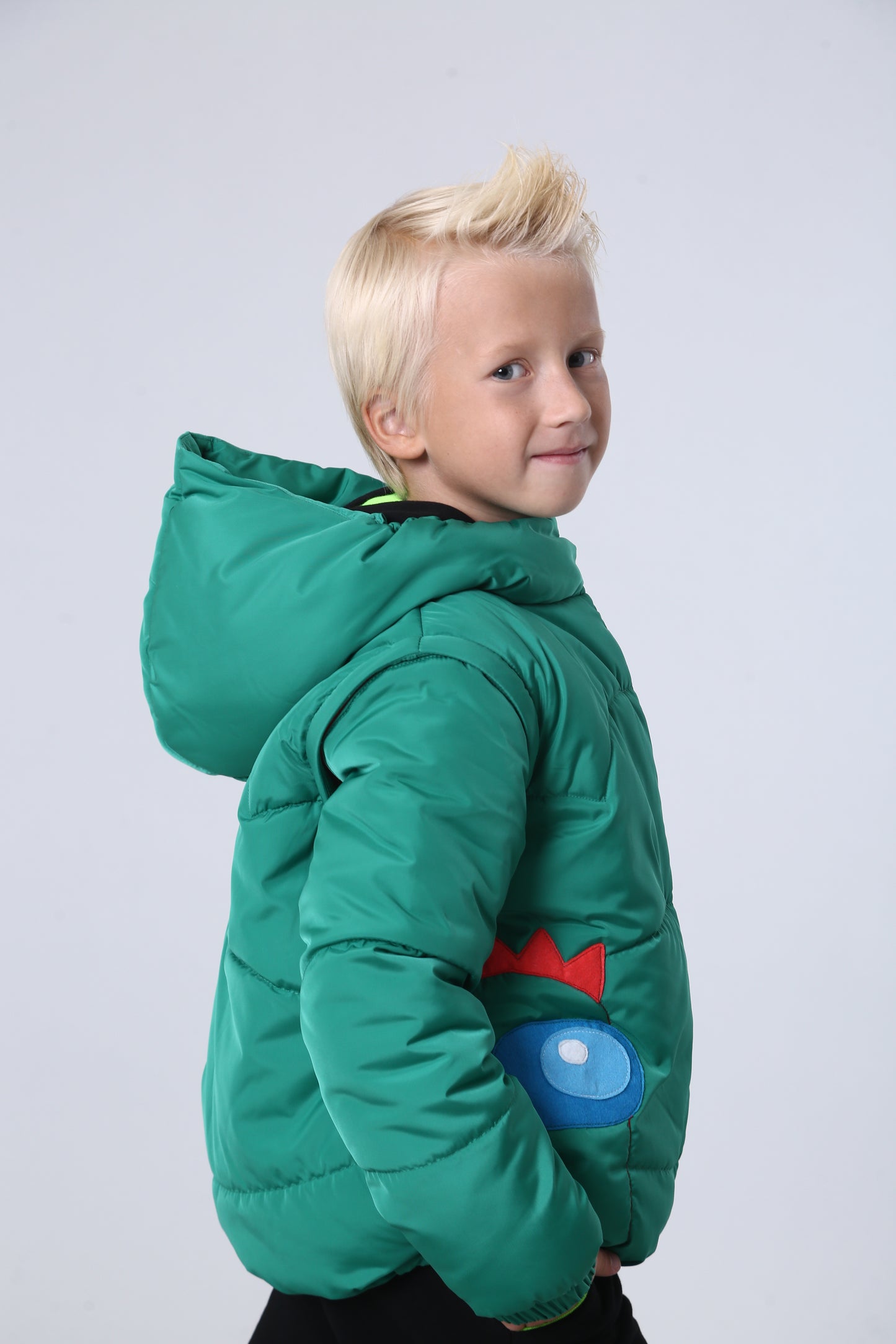 Transformer Jacke ⇄ Weste – Drache Grün | Zabavka