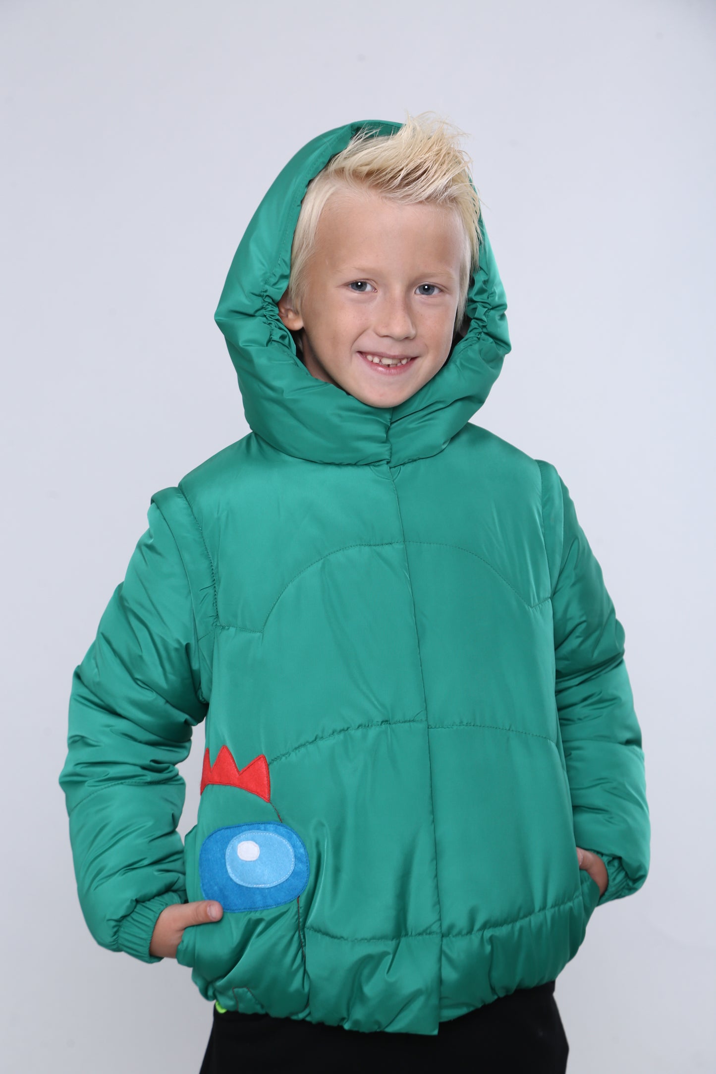 Transformer Jacke ⇄ Weste – Drache Grün | Zabavka