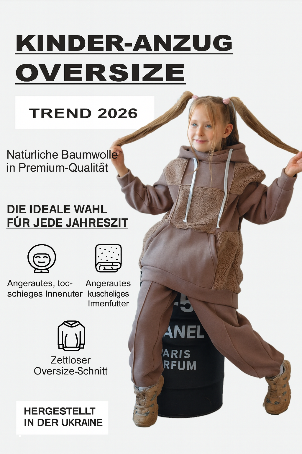 Mädchen-Set „Puzzle“ – warmer Hoodie & Jogpants