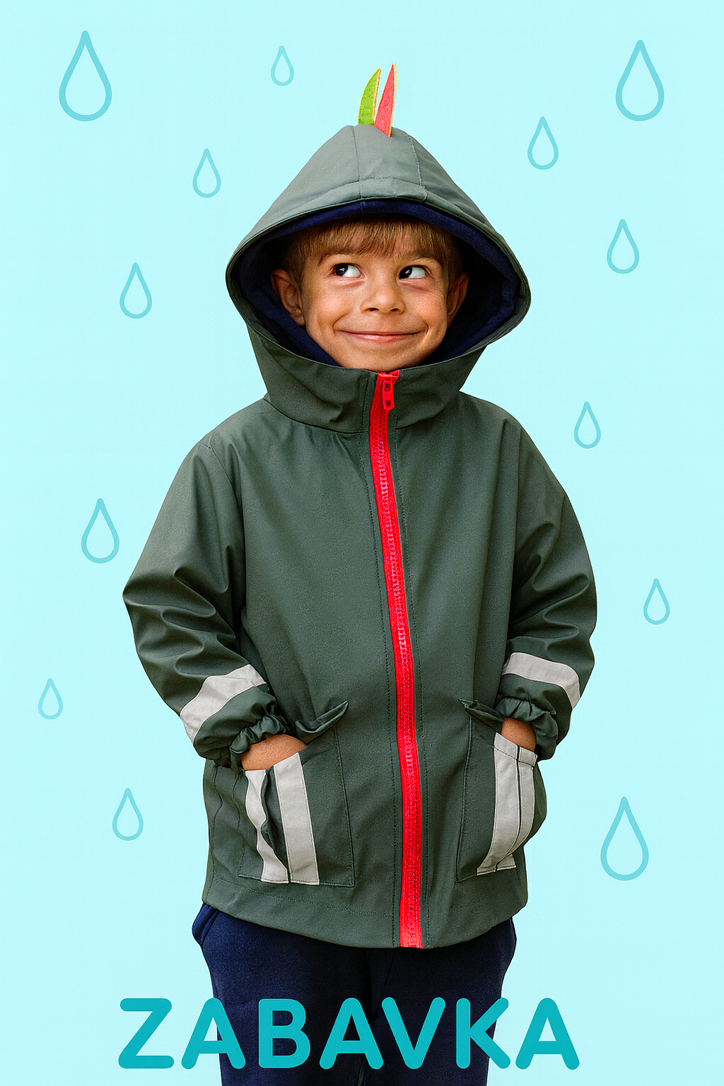 Regenjacke Kinder Drache – Größe 92-134