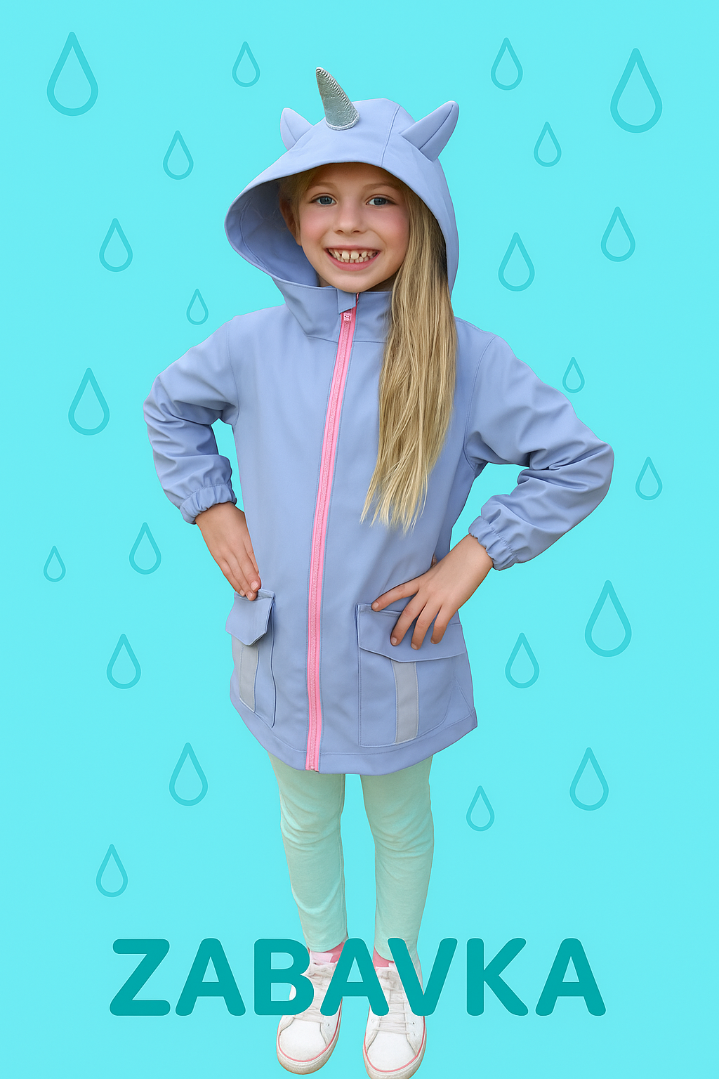 Regenjacke Kinder Einhorn – Größe 92-134