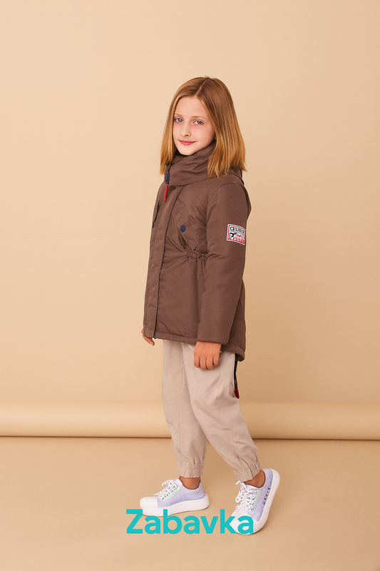Парка коричневая — защита от ветра и дождя