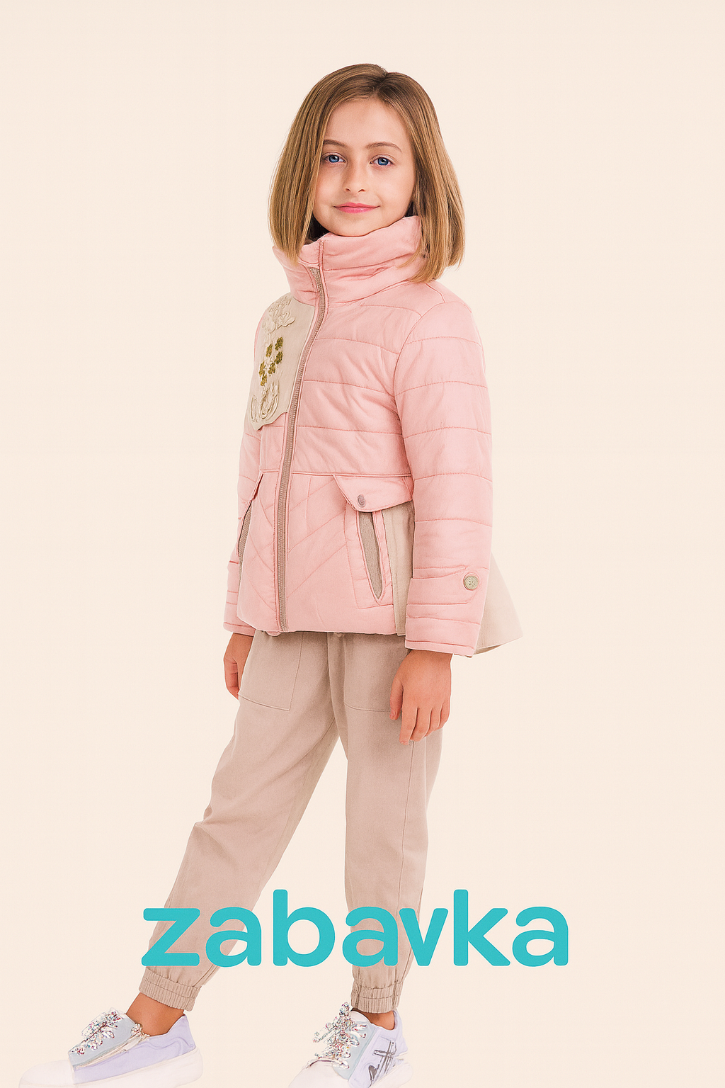 Куртка с цветочной аппликацией