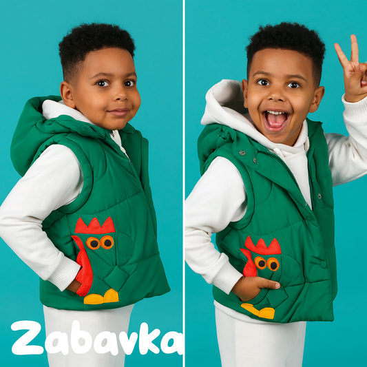 Transformer Jacke ⇄ Weste – Drache Grün | Zabavka