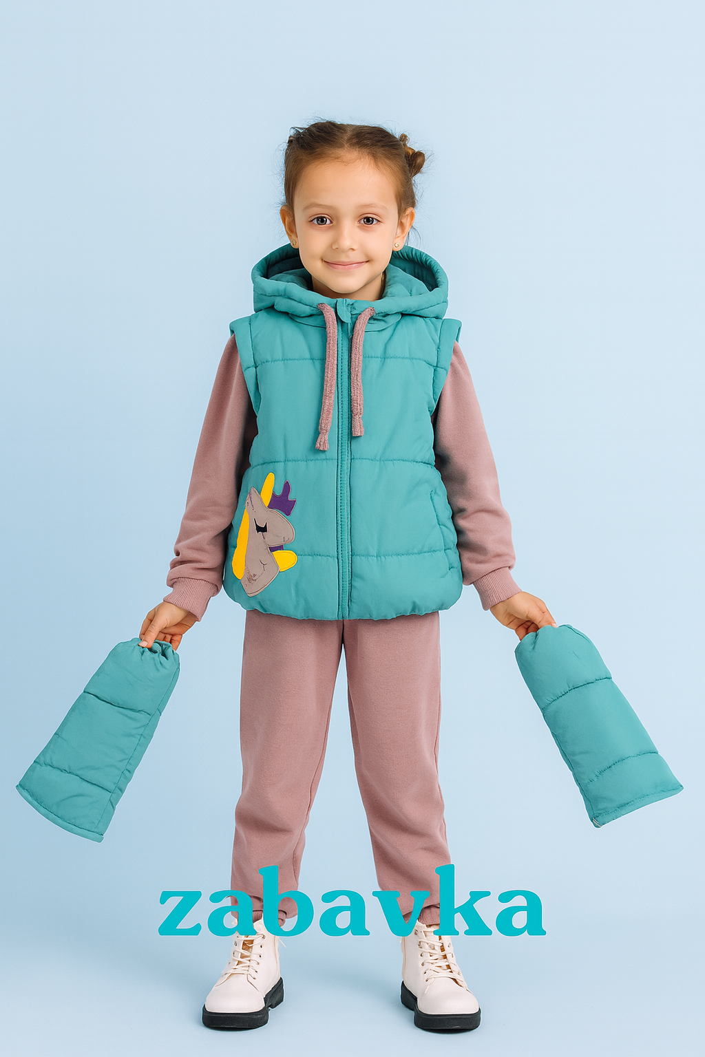 Transformer Jacke ⇄ Weste – Einhorn Mint | Zabavka