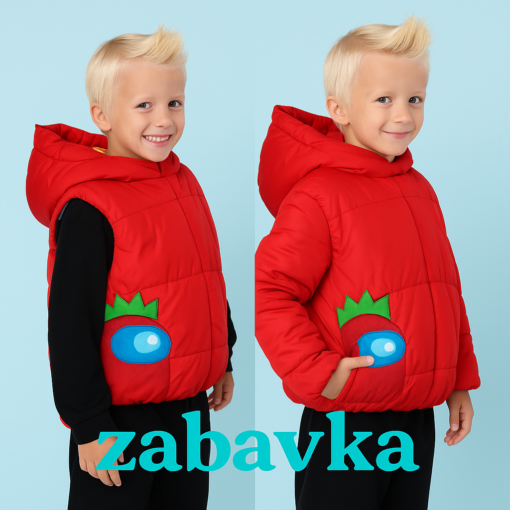 Transformer Jacke ⇄ Weste – Drache Rot | Zabavka