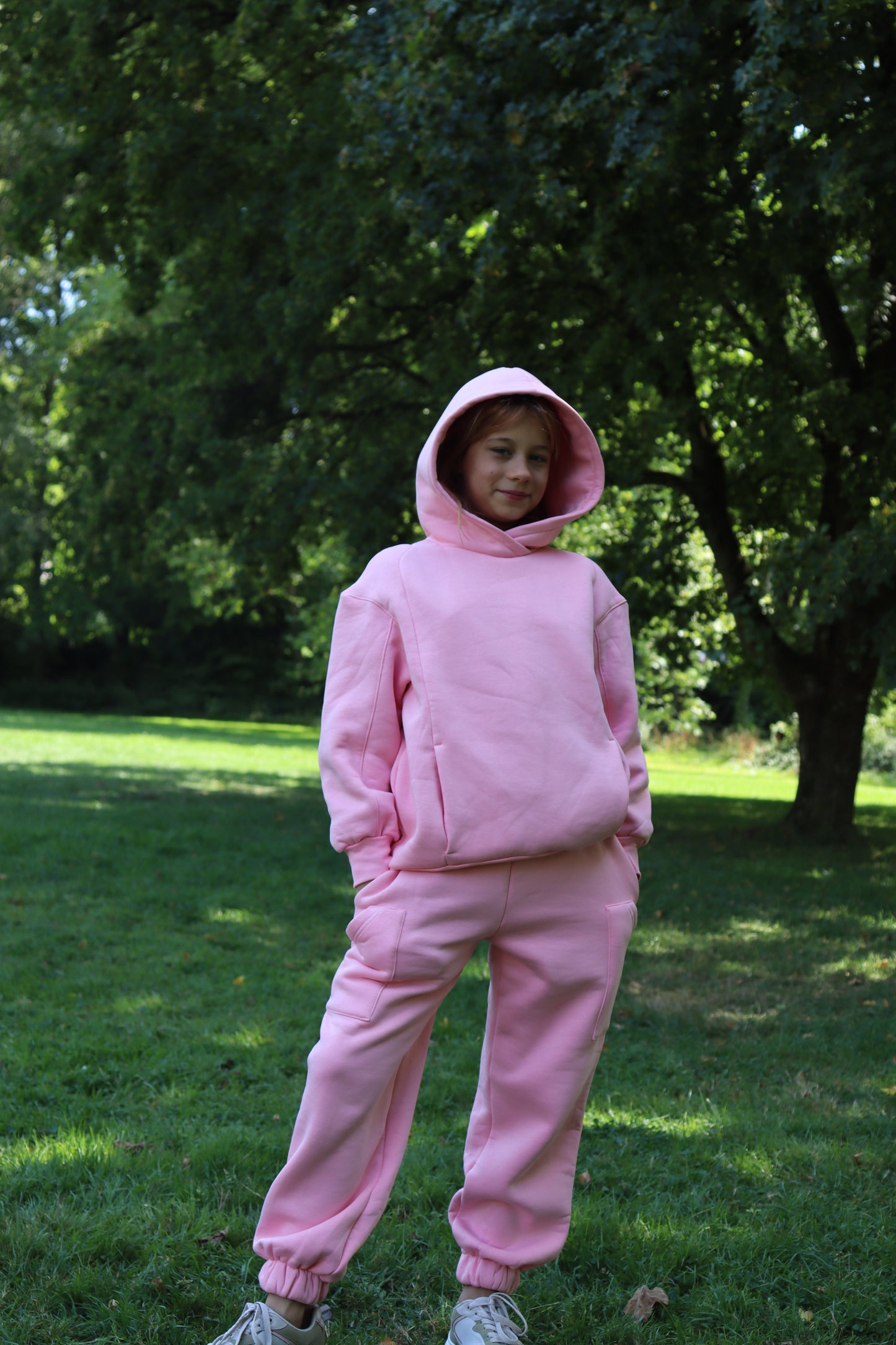 Kinder-Set Hoodie Oversize Rosa – Größe 110,122,134