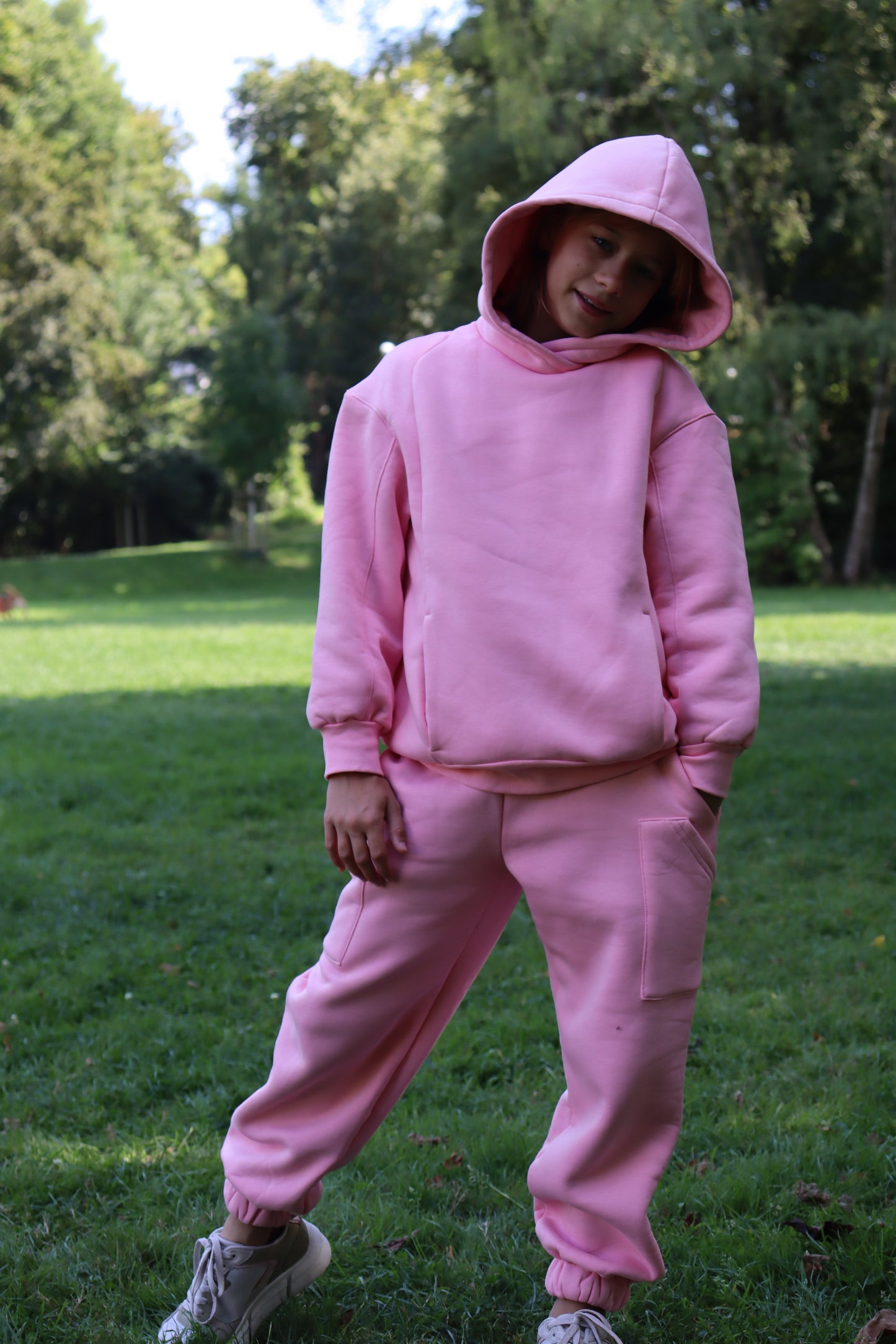 Kinder-Set Hoodie Oversize Rosa – Größe 110,122,134