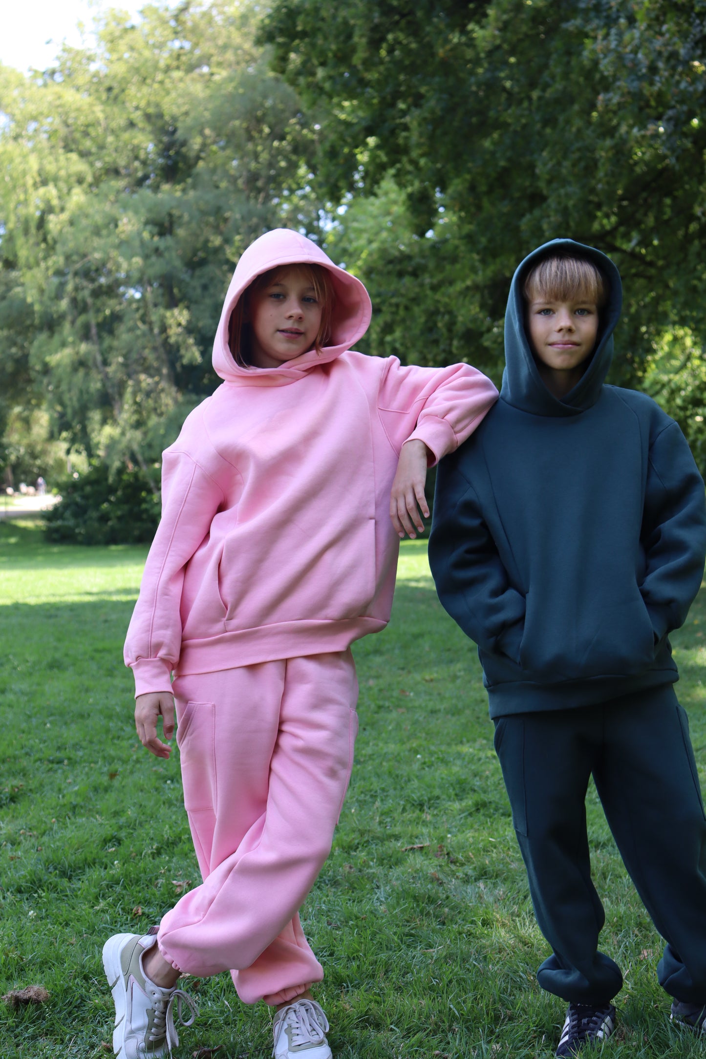 Kinder-Set Hoodie Oversize Rosa – Größe 110,122,134