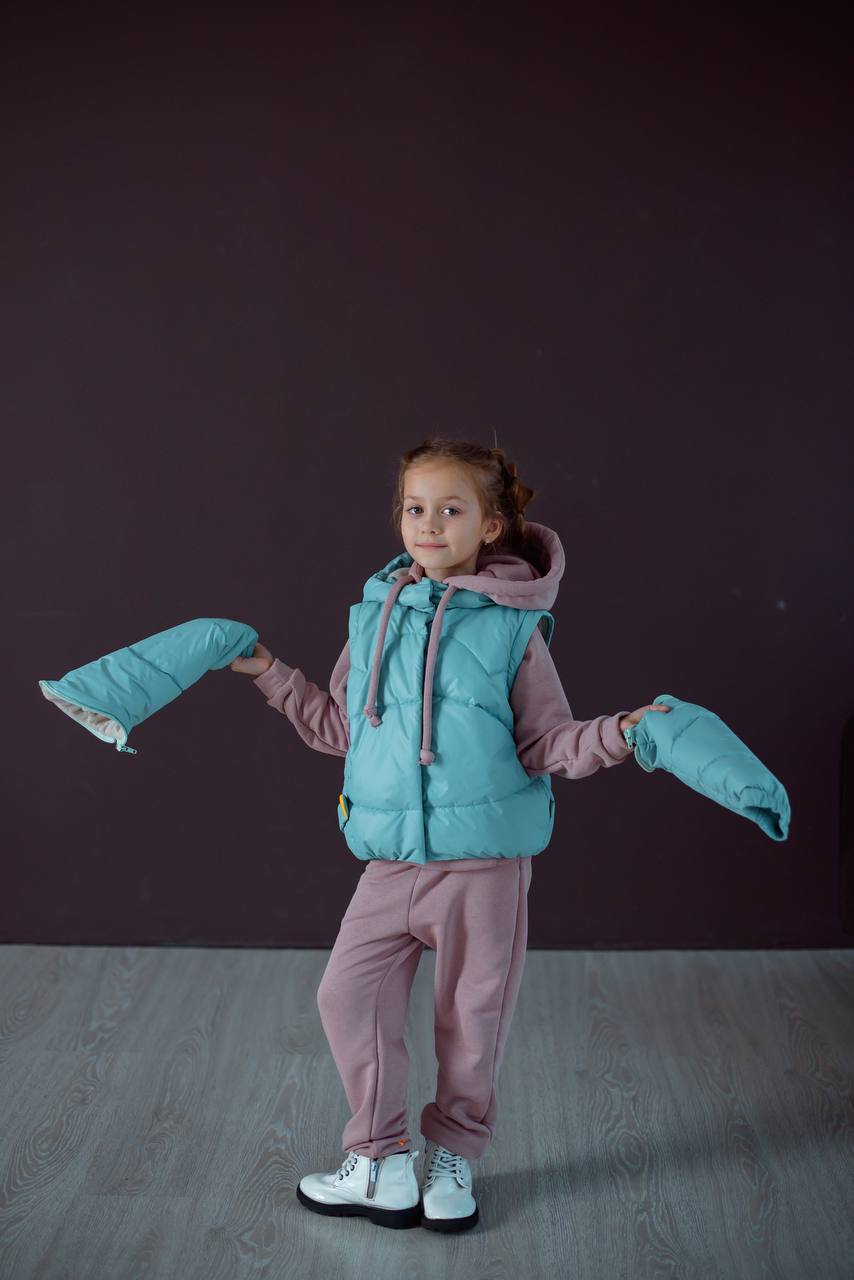 Transformer Jacke ⇄ Weste – Einhorn Mint | Zabavka