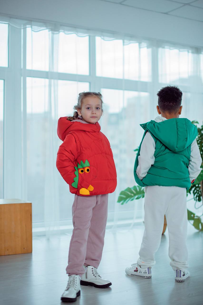 Transformer Jacke ⇄ Weste – Drache Rot | Zabavka