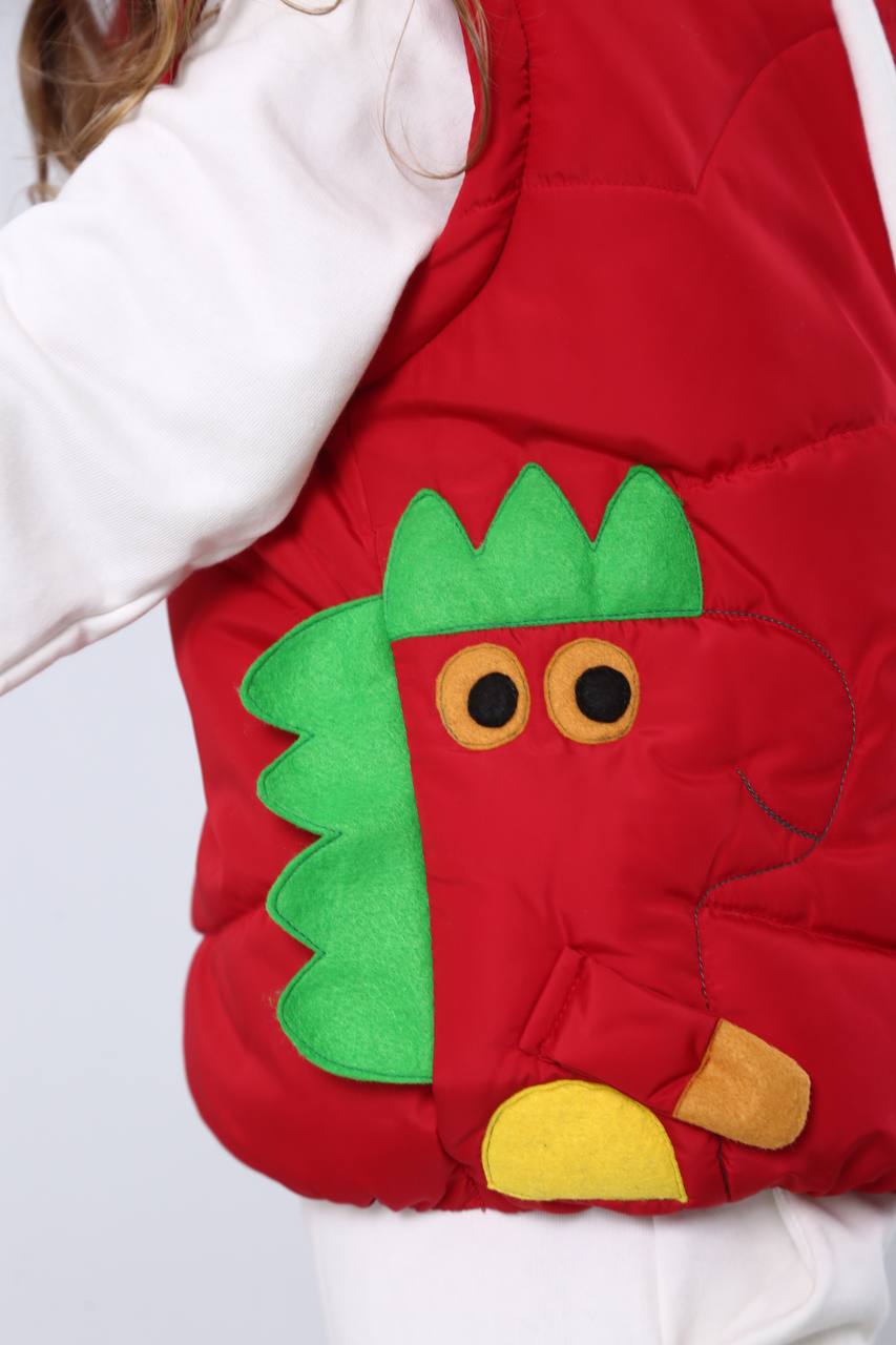 Transformer Jacke ⇄ Weste – Drache Rot | Zabavka