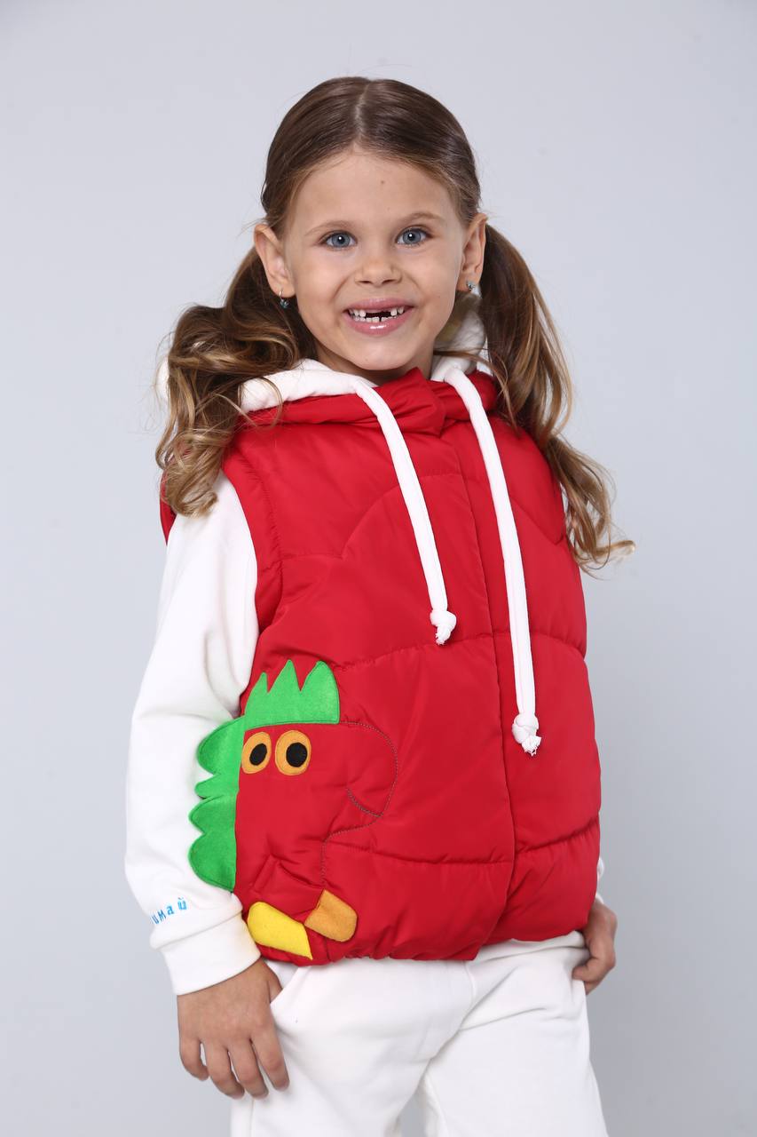 Transformer Jacke ⇄ Weste – Drache Rot | Zabavka
