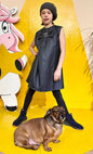 stilvolles und elegantes Kleid für Mädchen aus Wolle in Grau