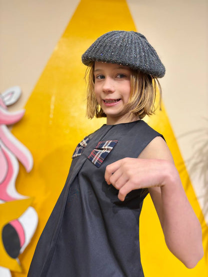 stylisches und elegantes Kleid mit Schleife für Mädchen schwarz