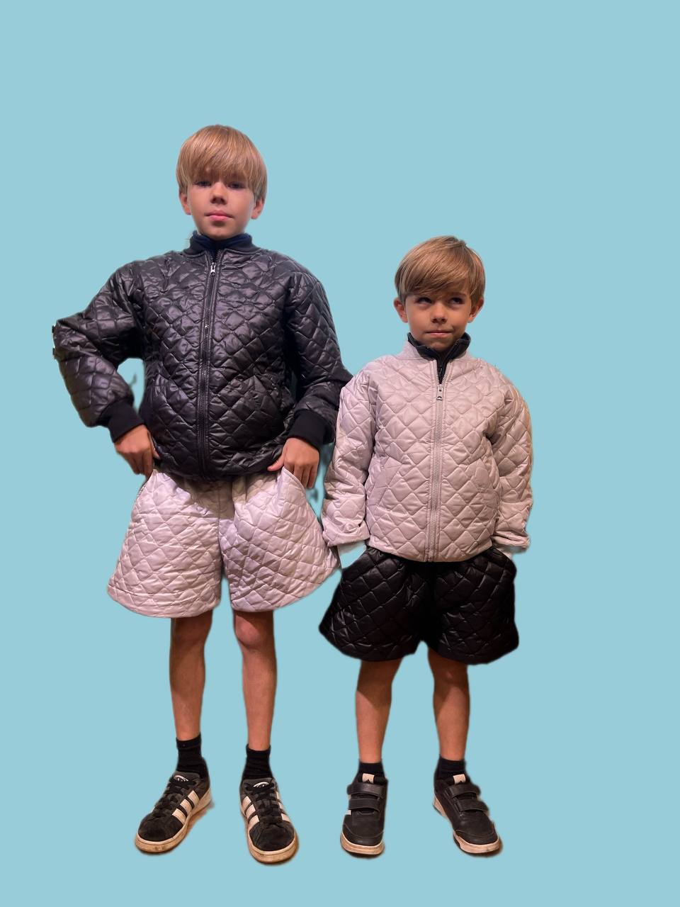 Unisex Steppjacke & Shorts – Leichtes Übergangs-Set – Auch einzeln erhältlich