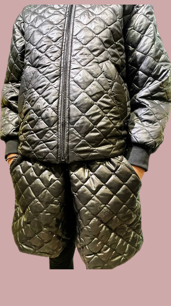 Unisex Steppjacke & Shorts – Leichtes Übergangs-Set – Auch einzeln erhältlich