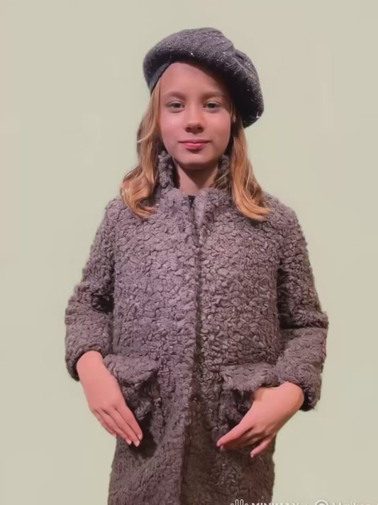 Mädchen Teddy Mantel – Warm & Stylisch – Gr. 104–128 Schoko