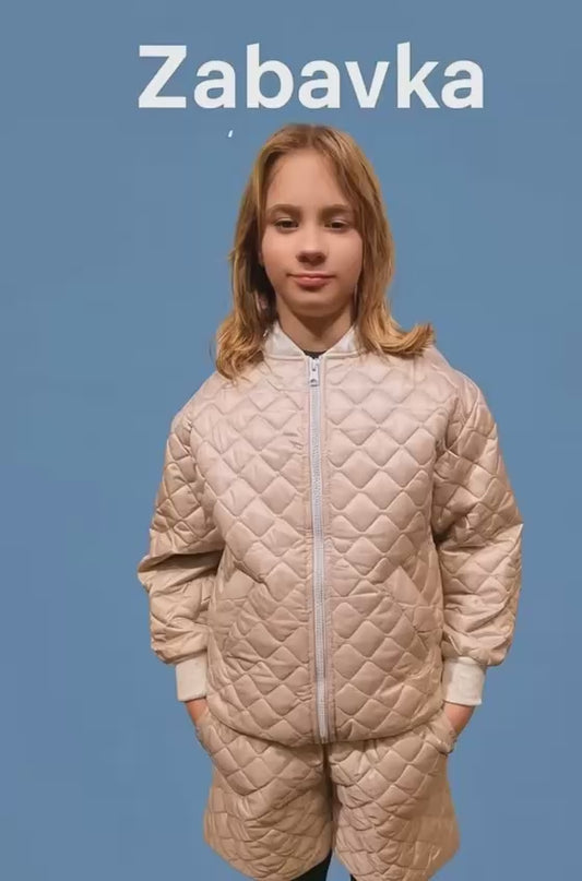 Unisex Steppjacke & Shorts – Leichtes Übergangs-Set – Auch einzeln erhältlich 98-140