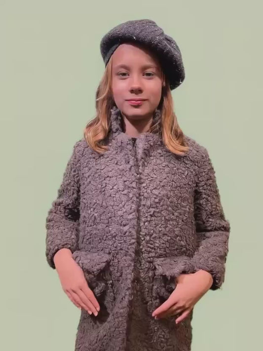 Mädchen Teddy Mantel – Warm & Stylisch – Gr. 104–128 Dunkelgrün